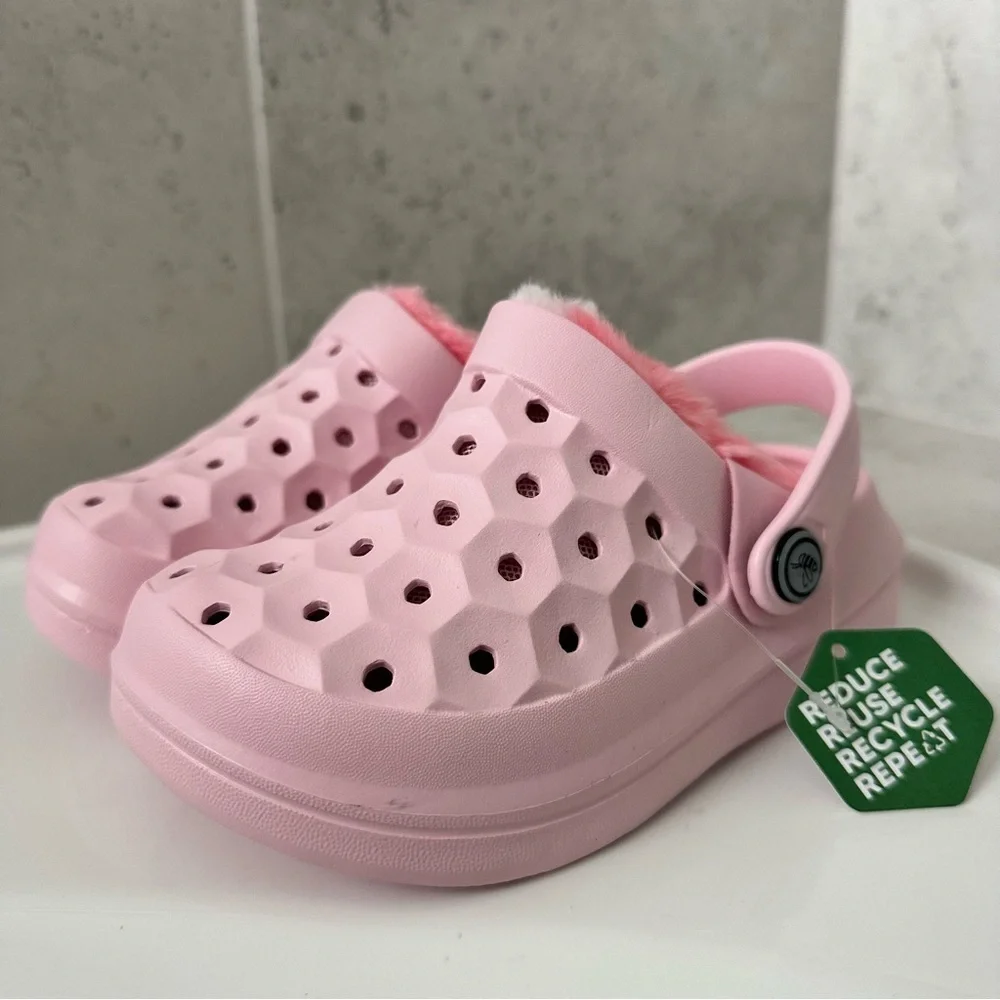 Joybees Varsity Lined Pink Clogs Size 8